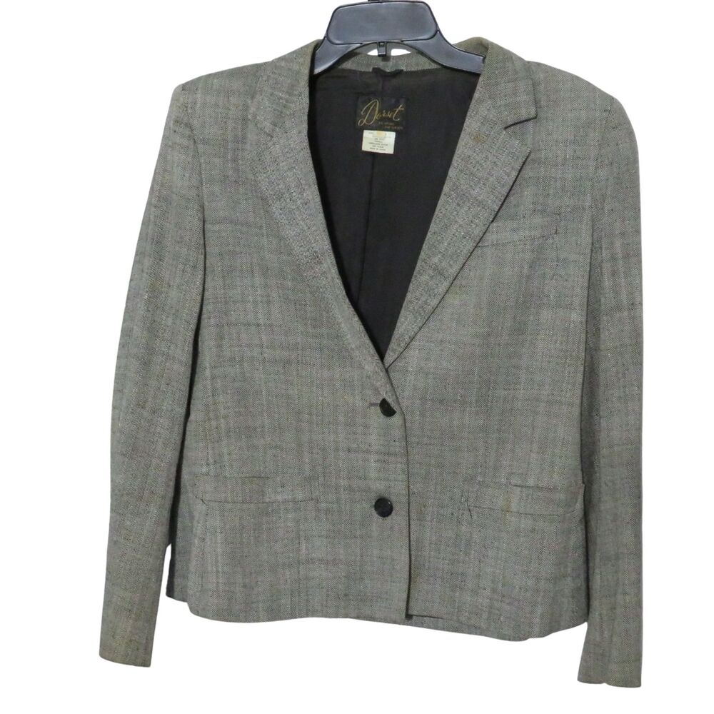Vintage Dorset Blazer Women Sz 10 Black and White Tweed Business Career Wear